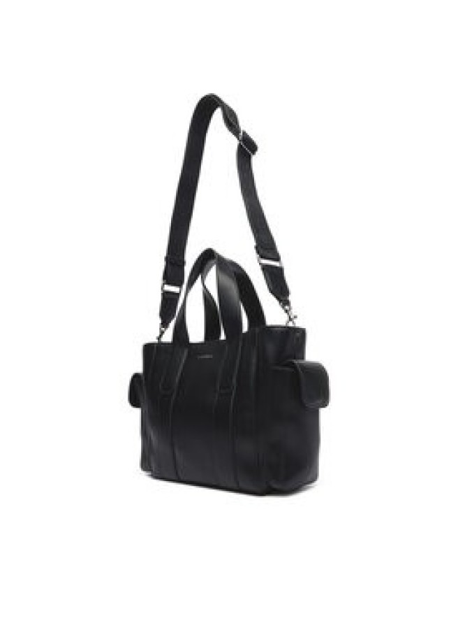 Calvin Klein Torebka Webbing Strap Small Tote LV04F3290G Czarny