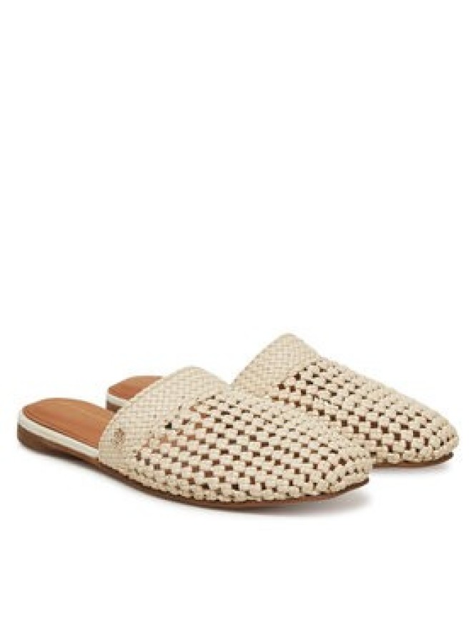 Tommy Hilfiger Klapki Crochet Mule FW0FW08413 Écru