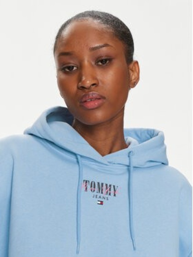 Tommy Jeans Bluza Essential Logo DW0DW17797 Błękitny Relaxed Fit