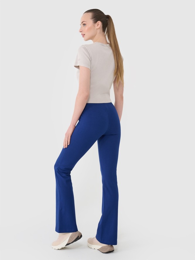 4F Legginsy z rozszerzanymi nogawkami damskie - granatowe XS