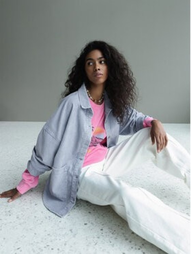 Roxy Koszula Kick Back Washed Cord ERJWT03697 Niebieski Regular Fit