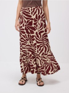 Wzorzysta spódnica - bordowy