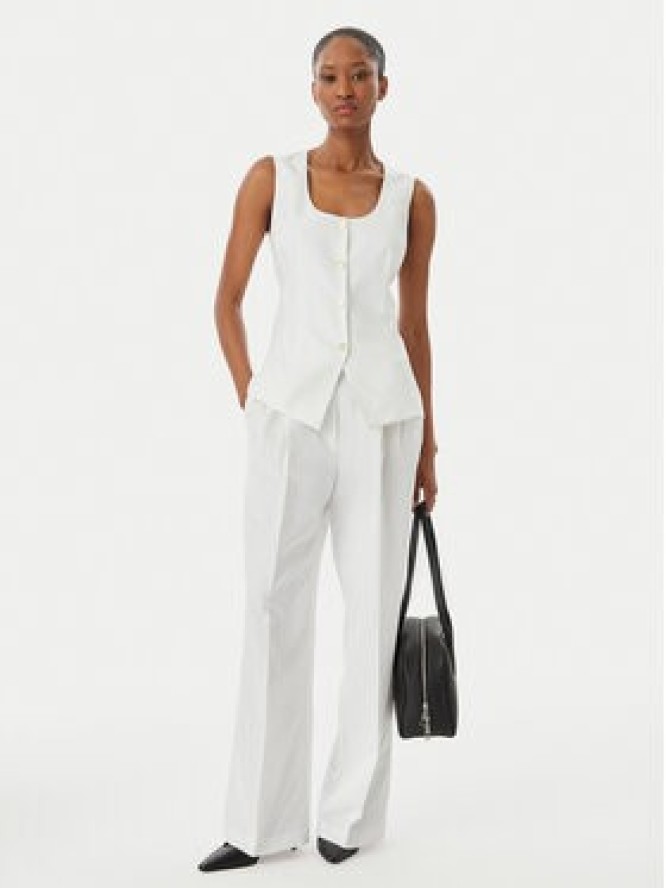 Tommy Hilfiger Spodnie materiałowe WW0WW48884 Biały Wide Leg