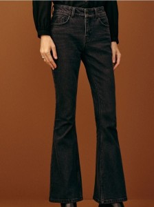 Spodnie jeansowe flare - szary