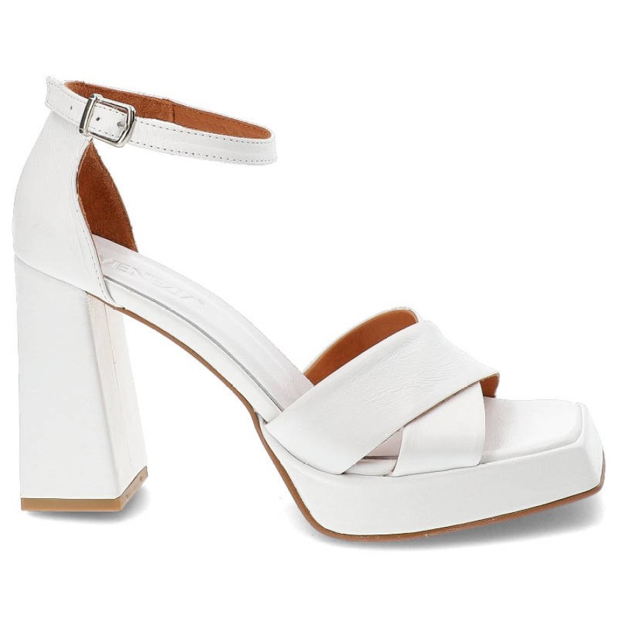 Białe Sandały Venezia Stylowe Skórzane Obuwie