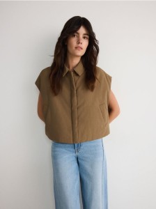 Pudełkowa kamizelka - oliwkowy
