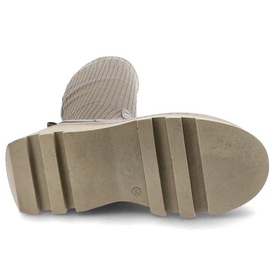 Kozaki damskie Artiker, elastyczna skarpetowa cholewka wsuwana konstrukcja masywna platformowa podeszwa, olive, 51C0862