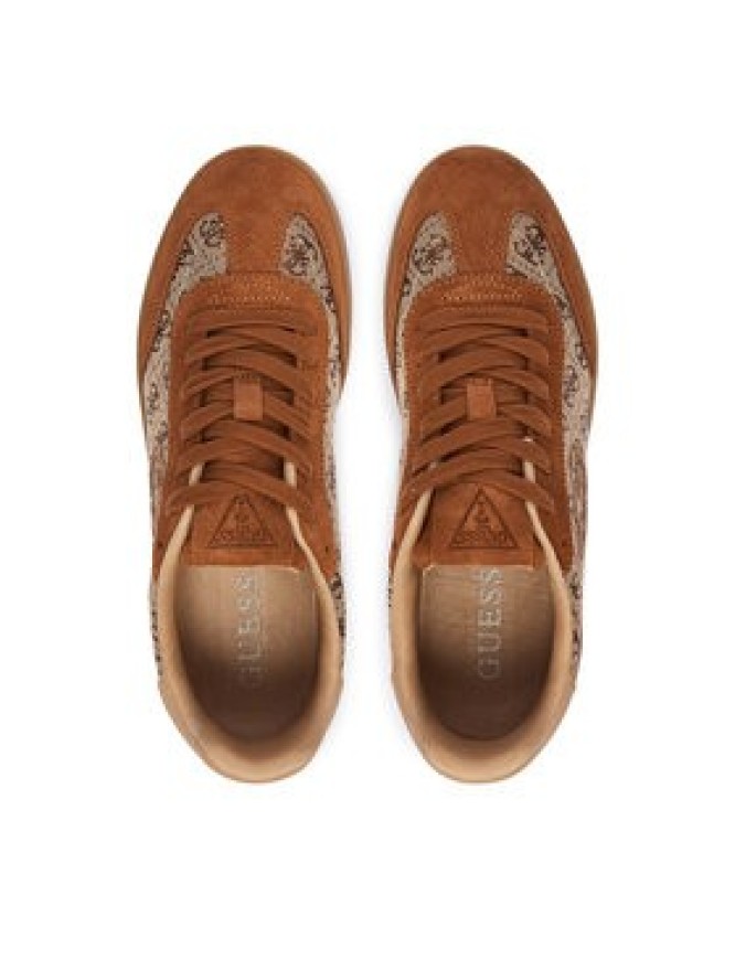 Guess Sneakersy FLTJAC LEA12 Brązowy