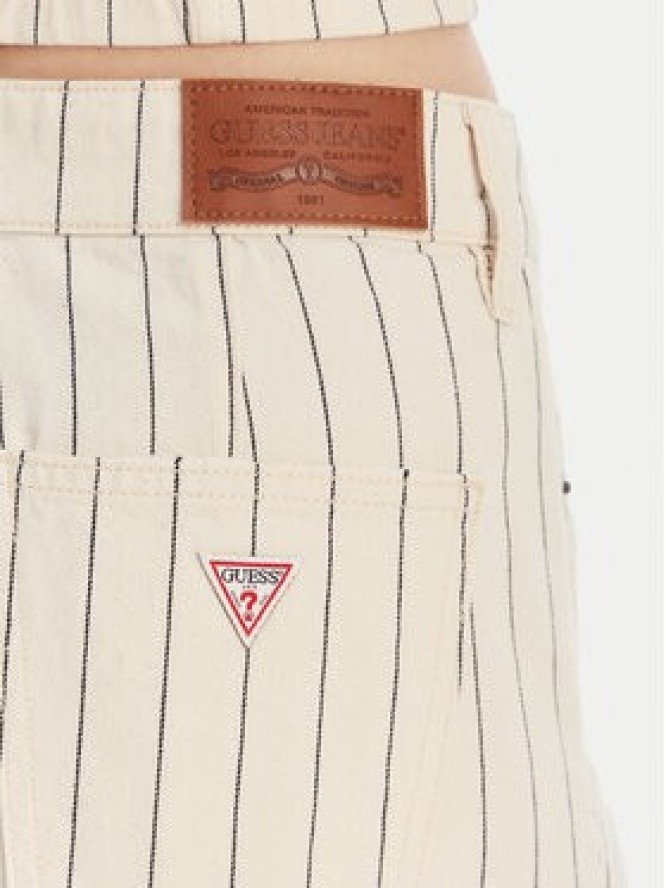 Guess Jeans Szorty jeansowe W6GDY5 D7961 Écru Loose Fit