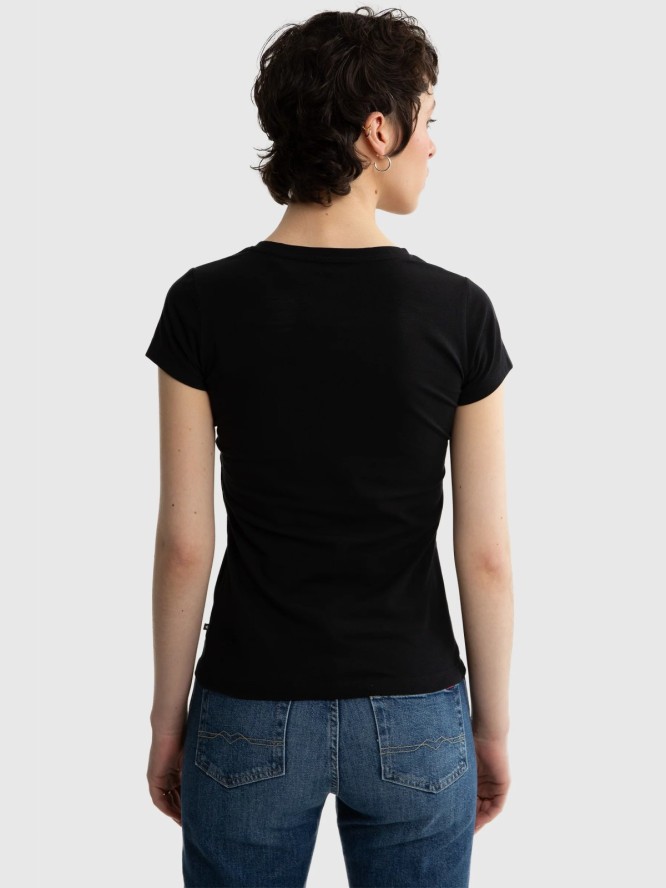 Koszulka damska z krótkim rękawem czarna Classaca 906