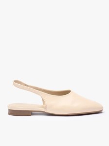 Kremowe czółenka bez pięty slingback