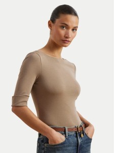 LAUREN RALPH LAUREN Bluzka 200654963191 Beżowy Slim Fit