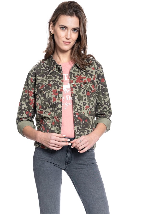 KURTKA JEANSOWA DAMSKA LEE MILITARY OVERSHIRT REGULAR L51BSBQY 112111517