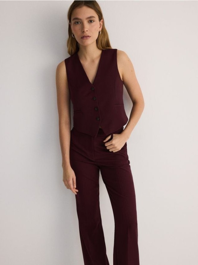 Kamizelka garniturowa - burgundowy