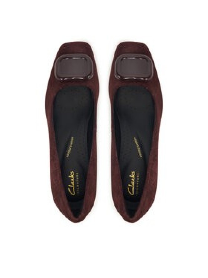 Clarks Czółenka Fernie Trim 26183038 Bordowy
