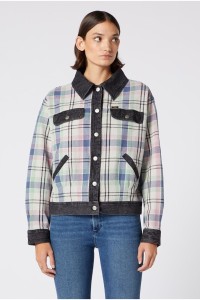WRANGLER CHECK N DNM JKT DAMSKA KURTKA PRZEJŚCIOWA PARISIAN BLUE W4Q28TX96 112129192