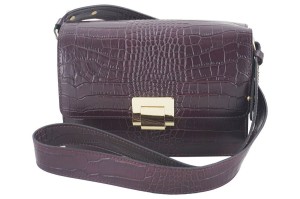 Wężowa listonoszka skórzana BARBERINI'S bordowa 747-5