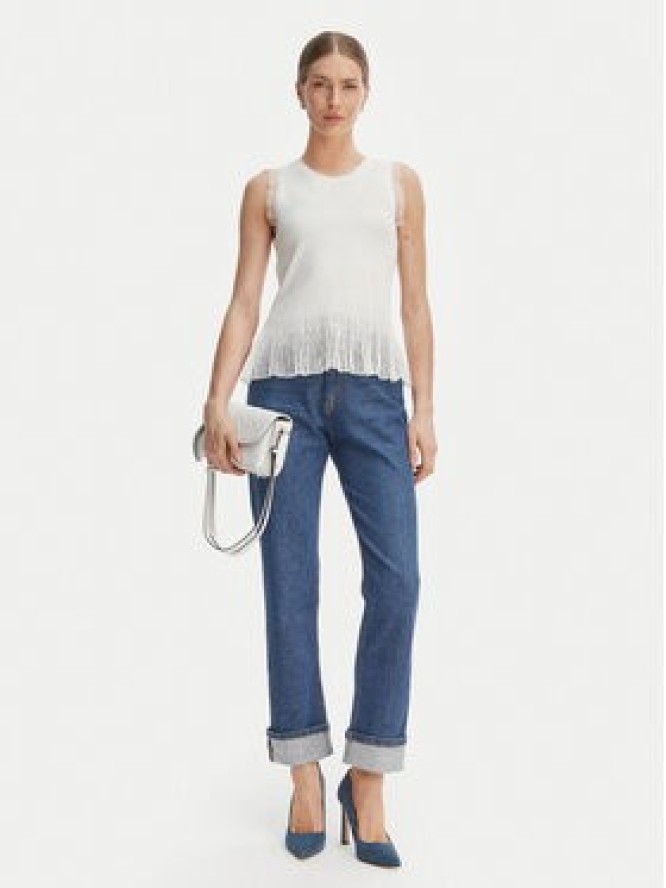 Rinascimento Bluzka CFM0012241003 Biały Slim Fit