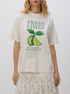 T-shirt z nadrukiem - złamana biel