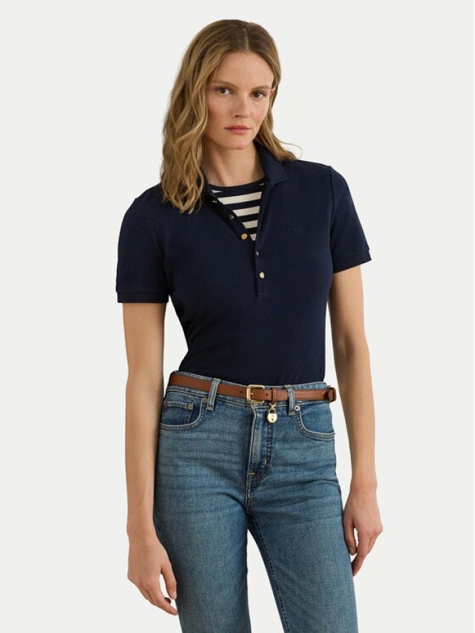 LAUREN RALPH LAUREN Polo 200679219028 Granatowy Regular Fit