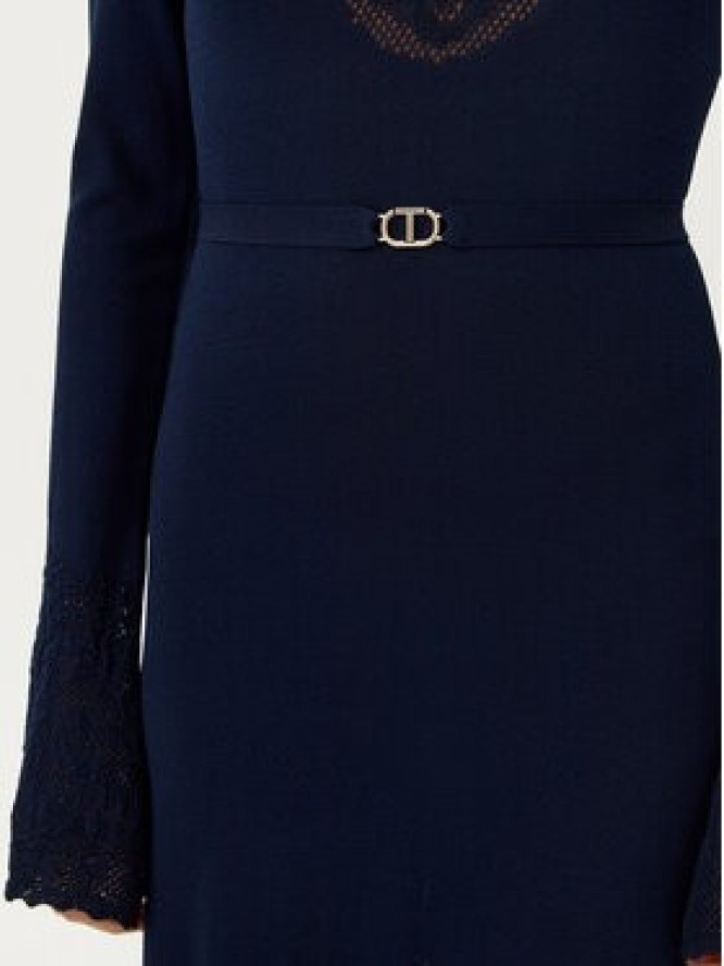 TWINSET Sukienka dzianinowa 251TP3240 Granatowy Slim Fit