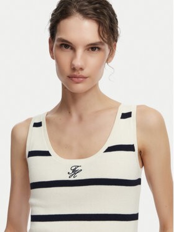Tommy Hilfiger Top WW0WW48480 Kremowy Slim Fit