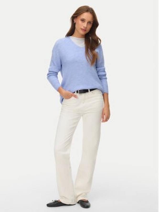 Vero Moda Sweter Crewlefile 10233357 Błękitny Loose Fit