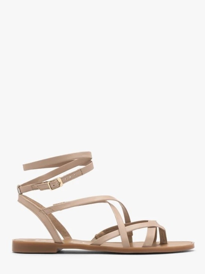 Beżowe sandały typu japonki