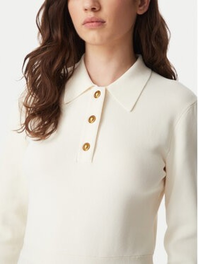 MICHAEL Michael Kors Sukienka dzianinowa MT683J3BFD Kremowy Slim Fit