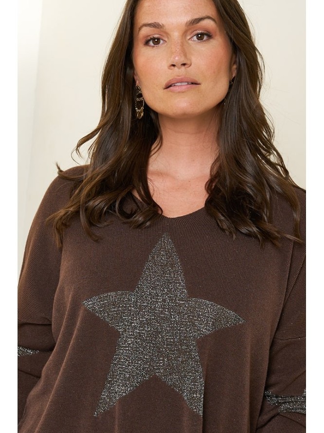 Curvy Lady Sweter w kolorze brązowym rozmiar: 44/46