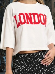 Krótka koszulka - kremowy