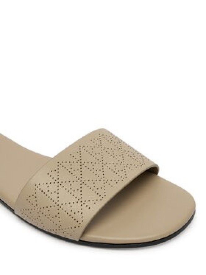 Calvin Klein Klapki Org Flat Sndl One Bar Lth Aop HW0HW02857 Beżowy