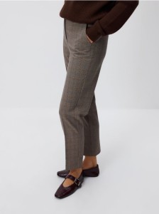 Spodnie cygaretki w kratę - wielobarwny