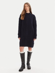 Barbour Sukienka dzianinowa Belford LDR0946NY73 Granatowy Regular Fit