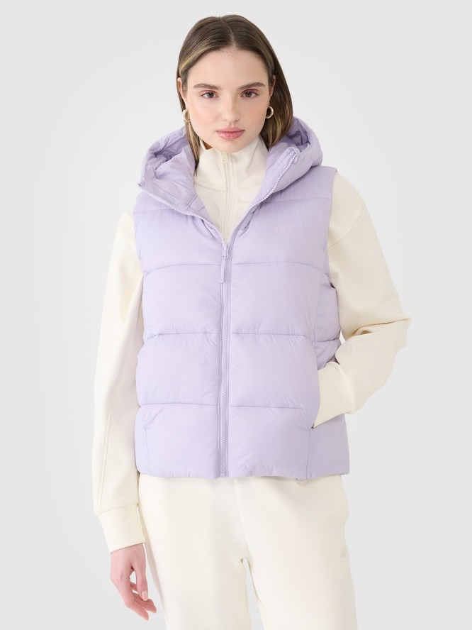 4F Bezrękawnik puchowy z wypełnieniem syntetycznym damski - fioletowy XL
