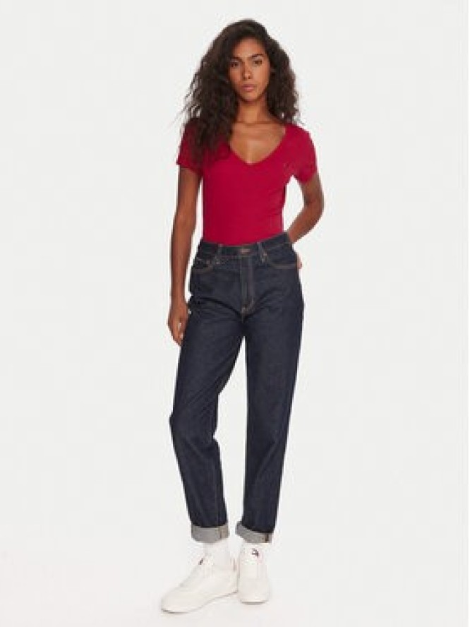 Tommy Jeans T-Shirt Essential DW0DW17385 Różowy Slim Fit