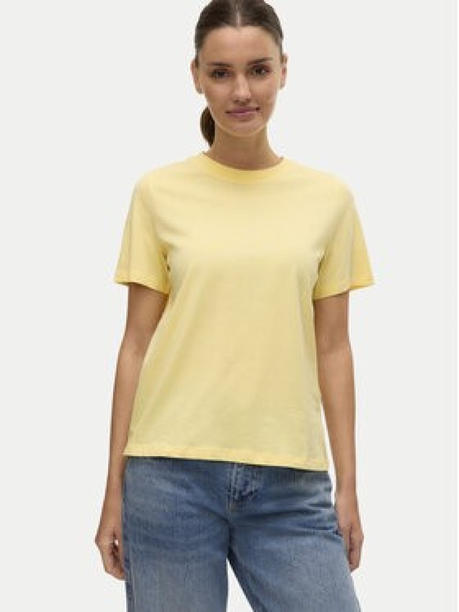 Vero Moda T-Shirt Paulina 10316991 Żółty Regular Fit