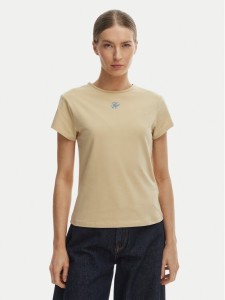 Tommy Hilfiger T-Shirt WW0WW48710 Beżowy Slim Fit