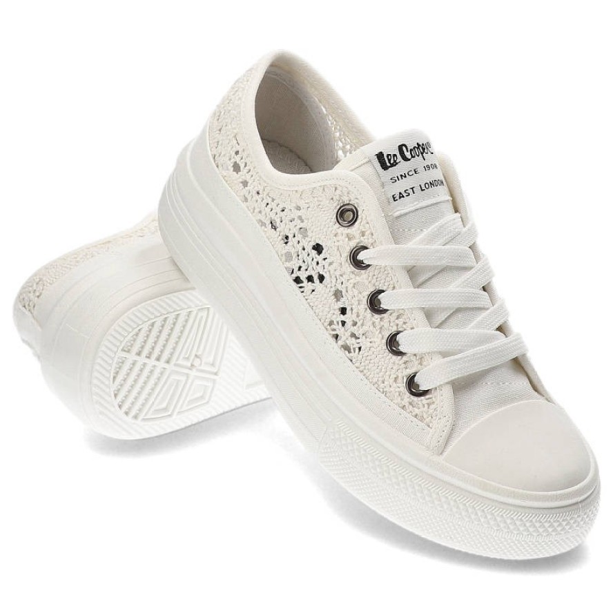 Białe Trampki Lee Cooper Damskie Buty Na Platformie