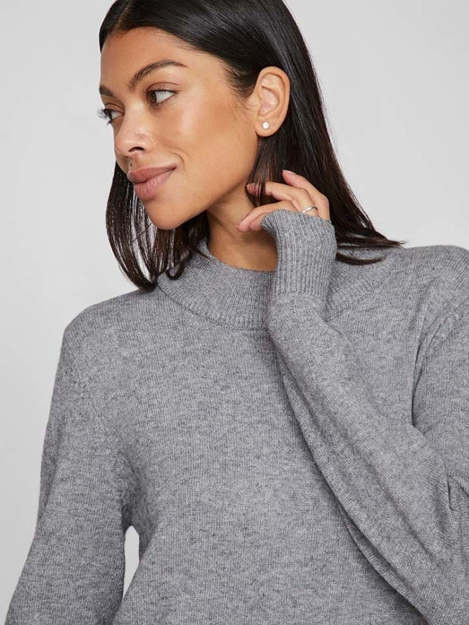 Vila Sukienka dzianinowa w kolorze szarym rozmiar: S