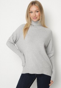 Szary Klasyczny Golf z Dodatkiem Kaszmiru Zoirmosa