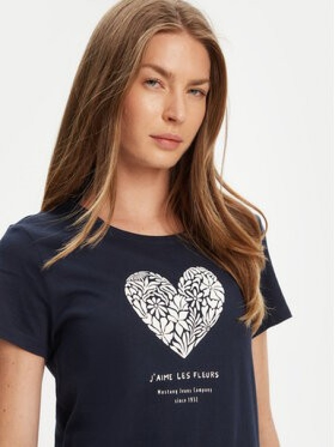 Mustang T-Shirt Alma 1016156 Granatowy Regular Fit