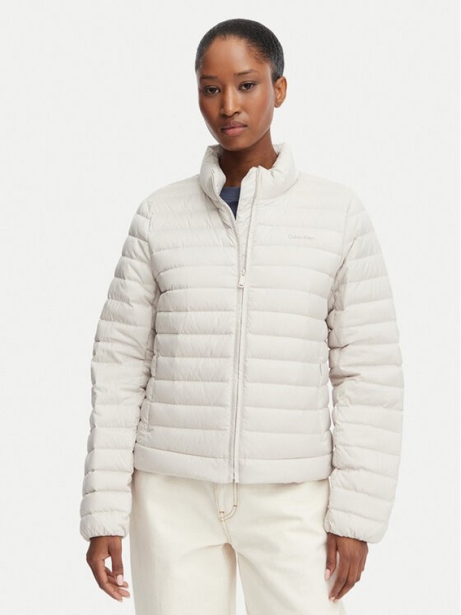 Calvin Klein Kurtka puchowa LV044G502G Beżowy jasny Regular Fit