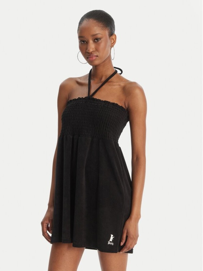 Juicy Couture Sukienka letnia Smocked Terry JCGED126007 Czarny Regular Fit