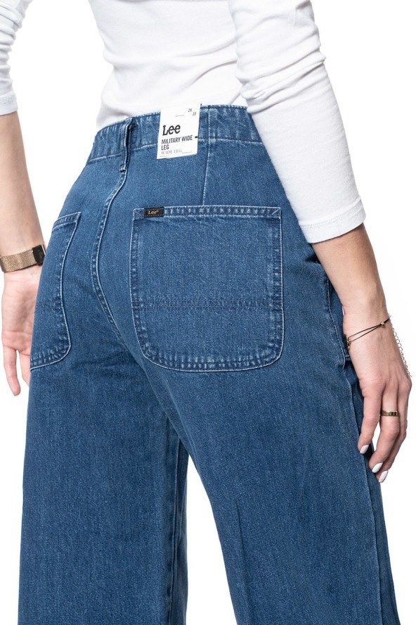 SPODNIE DAMSKIE LEE MILITARY WIDE LEG MID JELT L31UKEGT 112107303