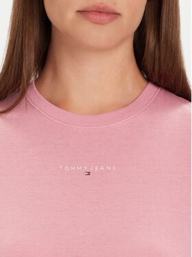 Tommy Jeans T-Shirt Linear DW0DW21964 Różowy Regular Fit