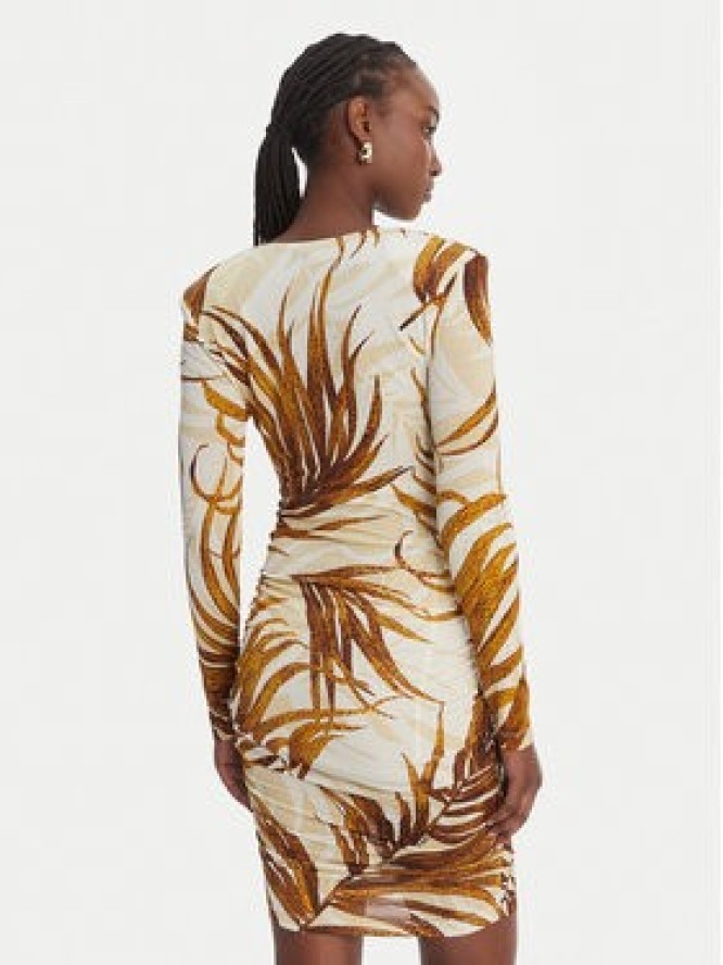 Just Cavalli Sukienka koktajlowa 80PAO957 JS560 Beżowy Slim Fit