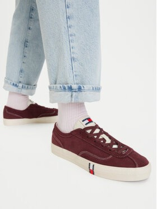 Tommy Jeans Sneakersy Archive Y2K EN0EN03135 Bordowy