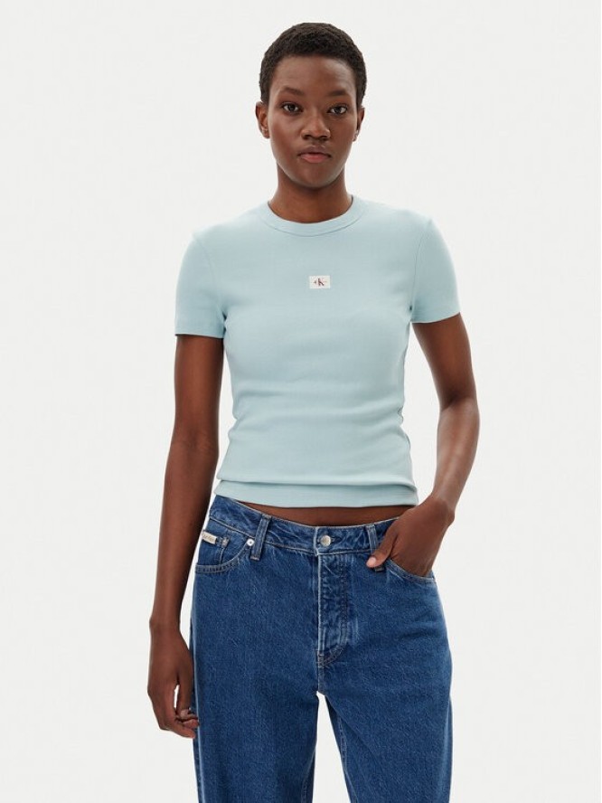 Calvin Klein Jeans T-Shirt J20J225245 Niebieski Slim Fit