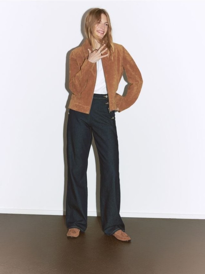 Skórzana kurtka - bursztynowy